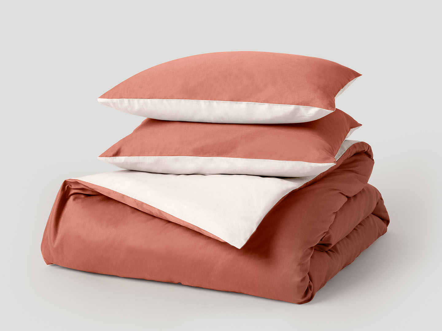 Påslakanset Tvenne - Pink Terracotta / Seashell Beige i gruppen Sängkläder / Påslakan hos A L V A (1232)