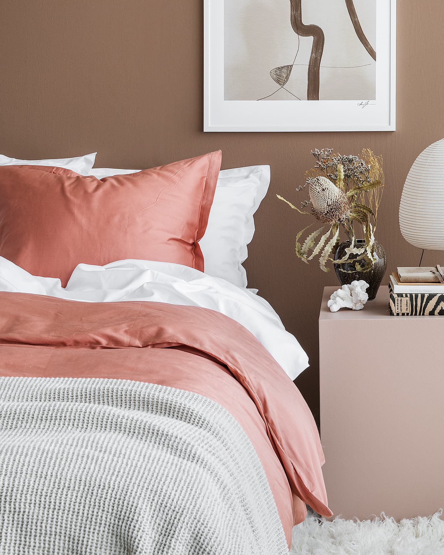 Två påslakan Vidd Pink Terracotta + fyra örngott i gruppen Julklappar hos A L V A (945)