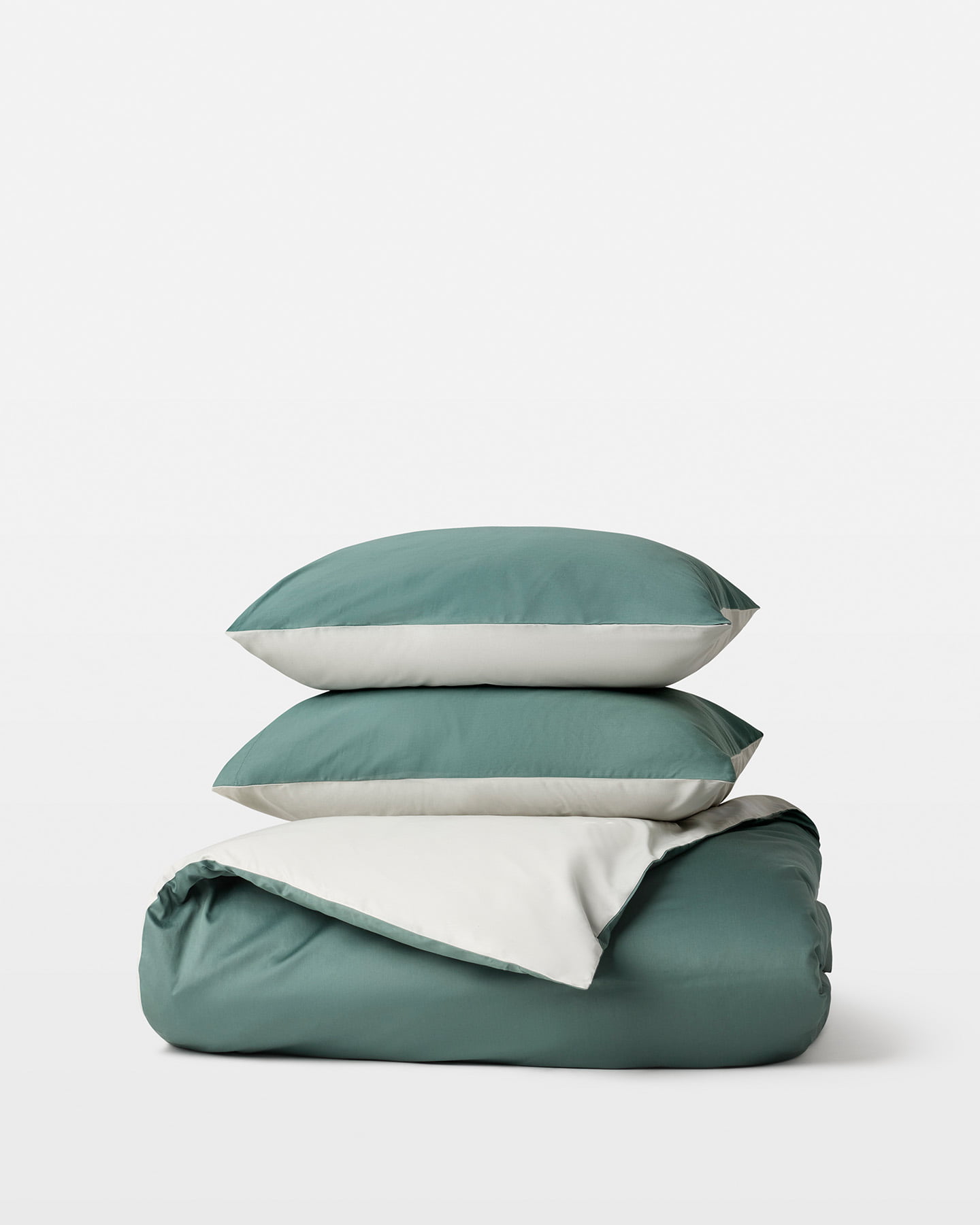 Påslakanset Tvenne - Washed Bottle Green / Misty Green