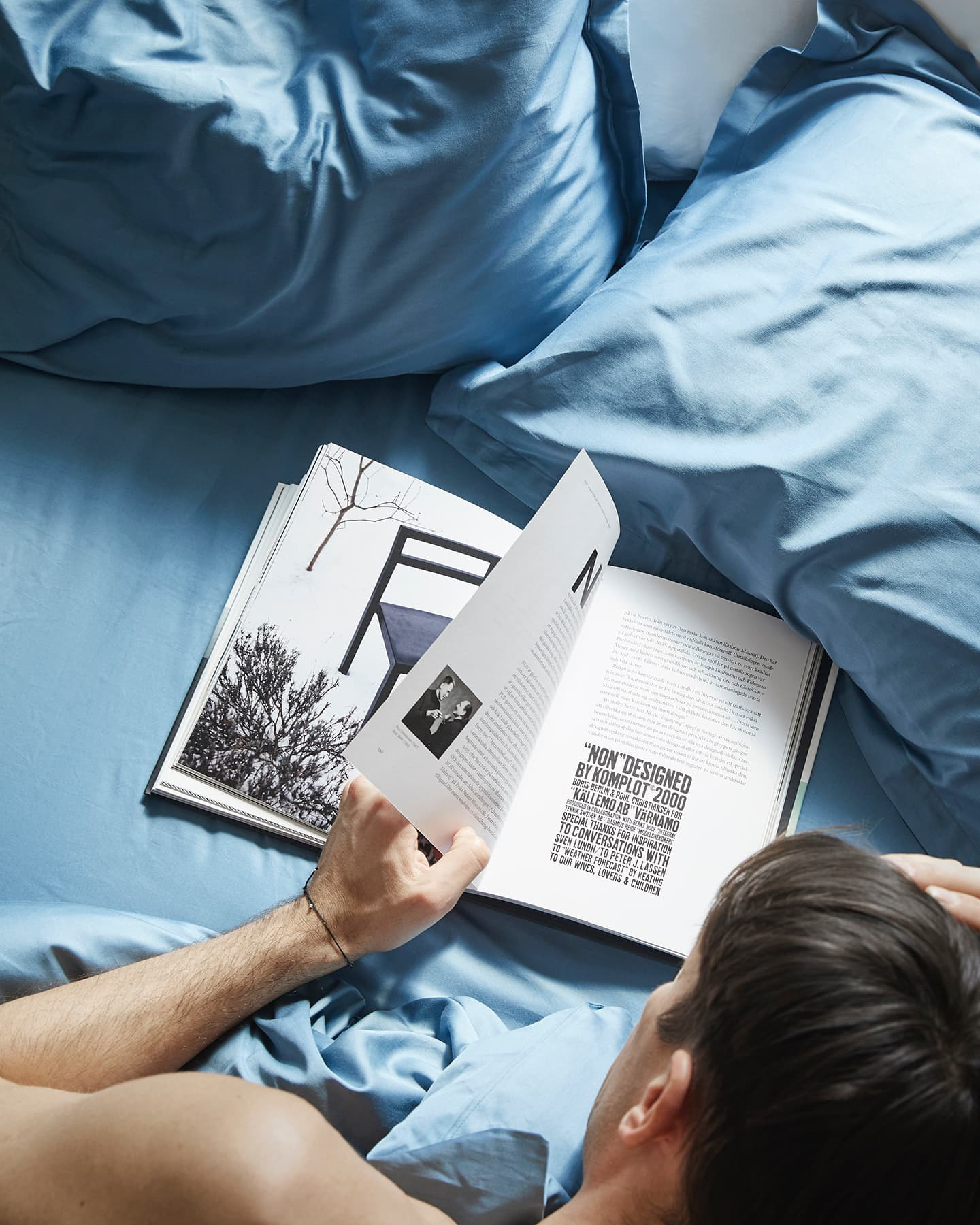 Dra-på-lakan Lind - North Sea Blue