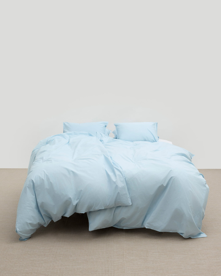 Påslakanset Nejd Percale - Ice Blue i gruppen Sängkläder / Påslakan hos A L V A (1183)