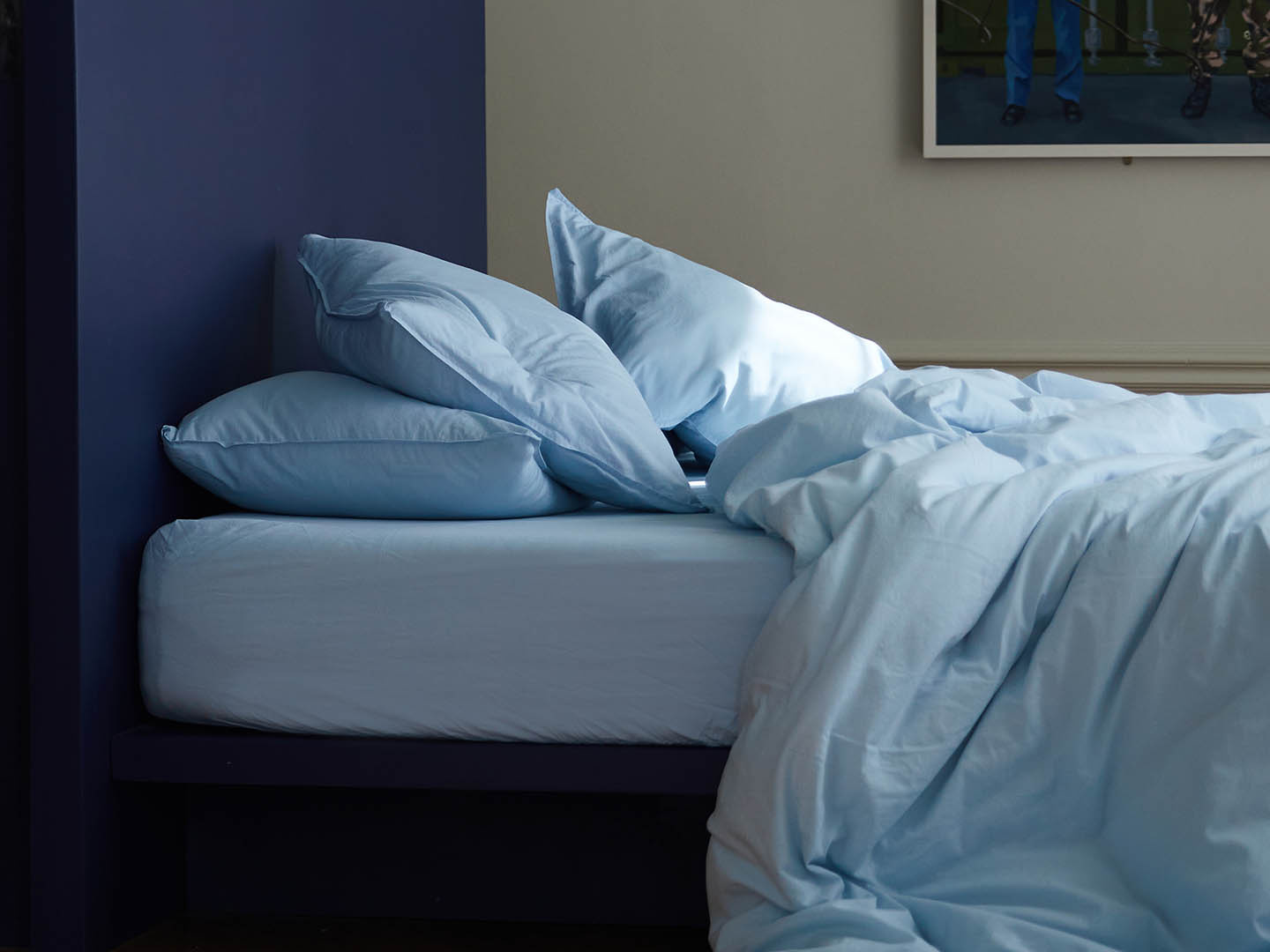 Dra-på-lakan Nejd Percale - Ice Blue