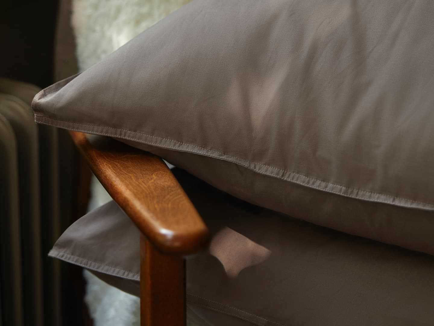 Örngott Nejd Percale - Deep Taupe