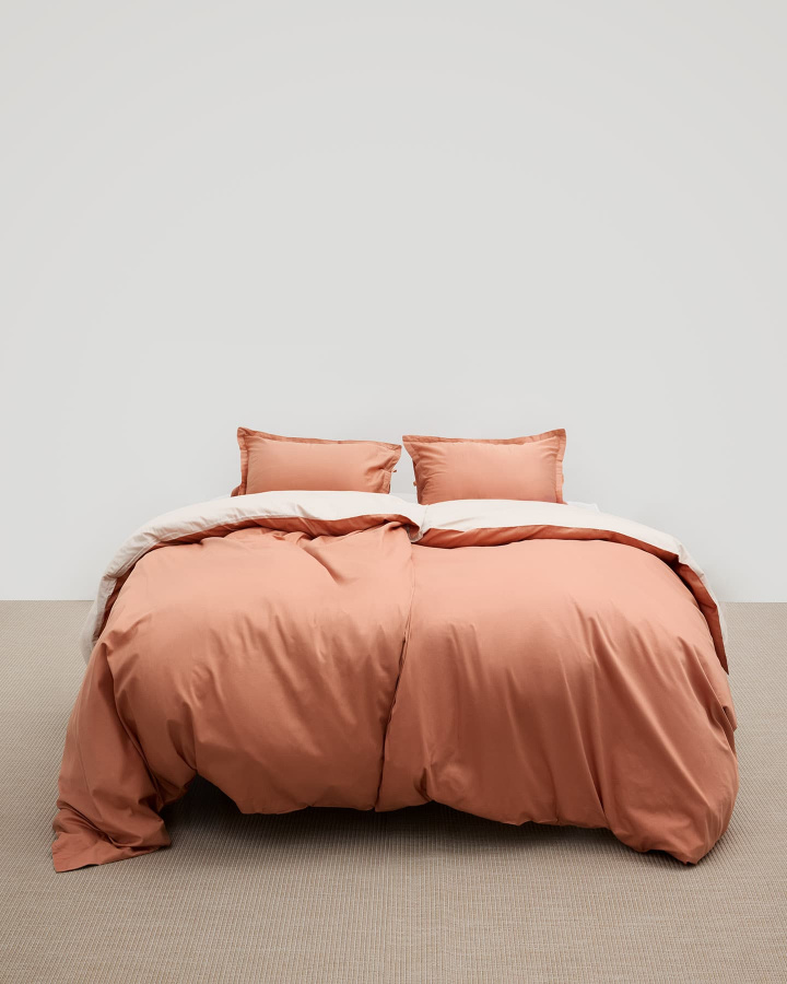 Påslakanset Tvenne - Pink Terracotta / Seashell Beige i gruppen Sängkläder / Påslakan hos A L V A (1280)