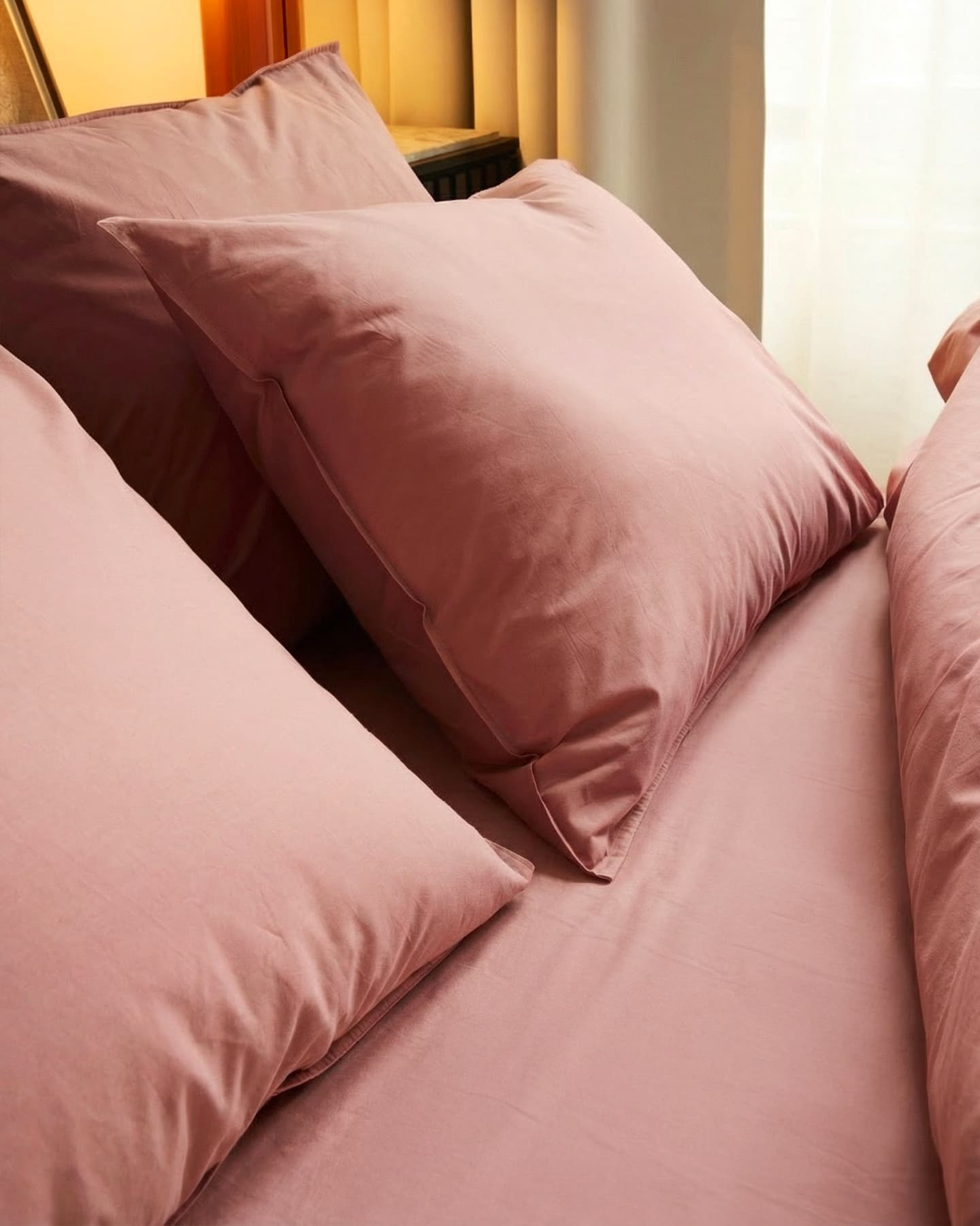 Dra-på-lakan Nejd Percale - Ash Rose