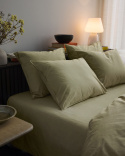 Dra-på-lakan Nejd Percale - Meadow Green