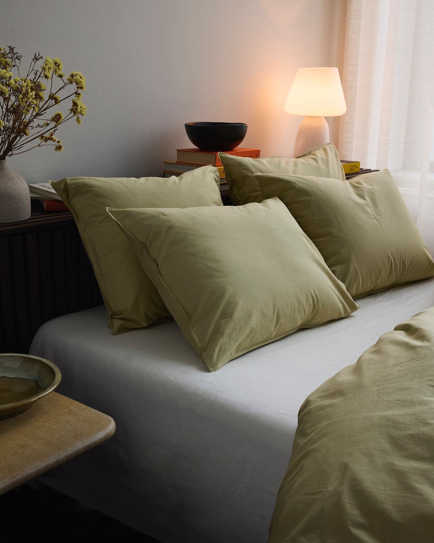 Två påslakan Nejd Meadow Green + fyra örngott