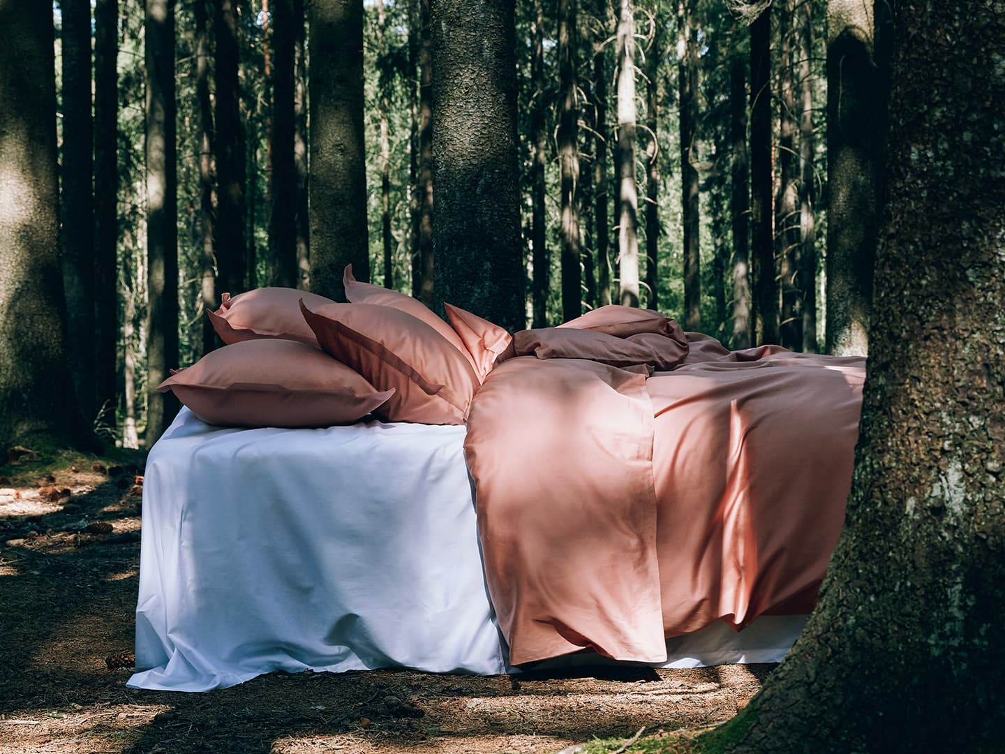 Två påslakan Vidd Pink Terracotta + fyra örngott