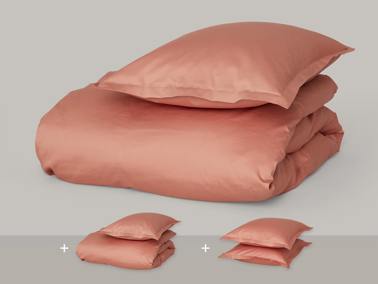 Två påslakan Vidd Pink Terracotta + fyra örngott